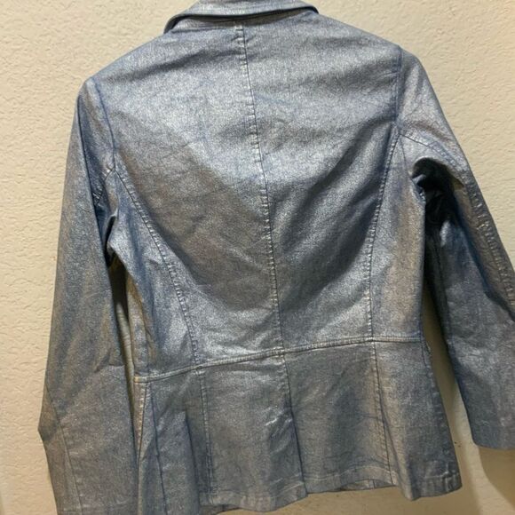 lola and sophie metallic blue blazer XS - Picture 4 of 8